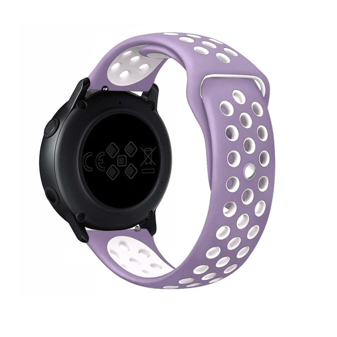 Sport Active Samsung Galaxy Watch Strap Light Purple/White Colour Back View