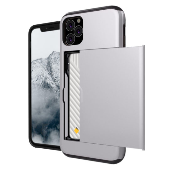Case Wallet for iPhone 11 Silver Colour Face View