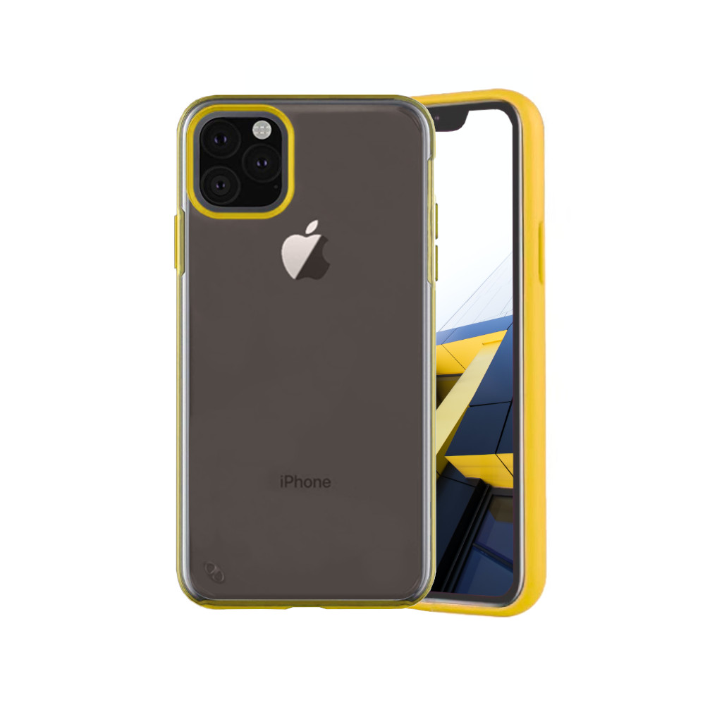 Case Slim for iPhone 11 Pro Max Yellow Colour Face View