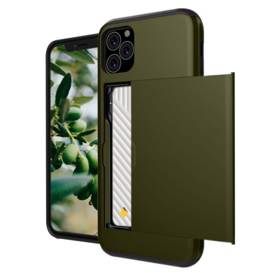 Case Wallet for iPhone 11 Pro Max Olive Colour Face View