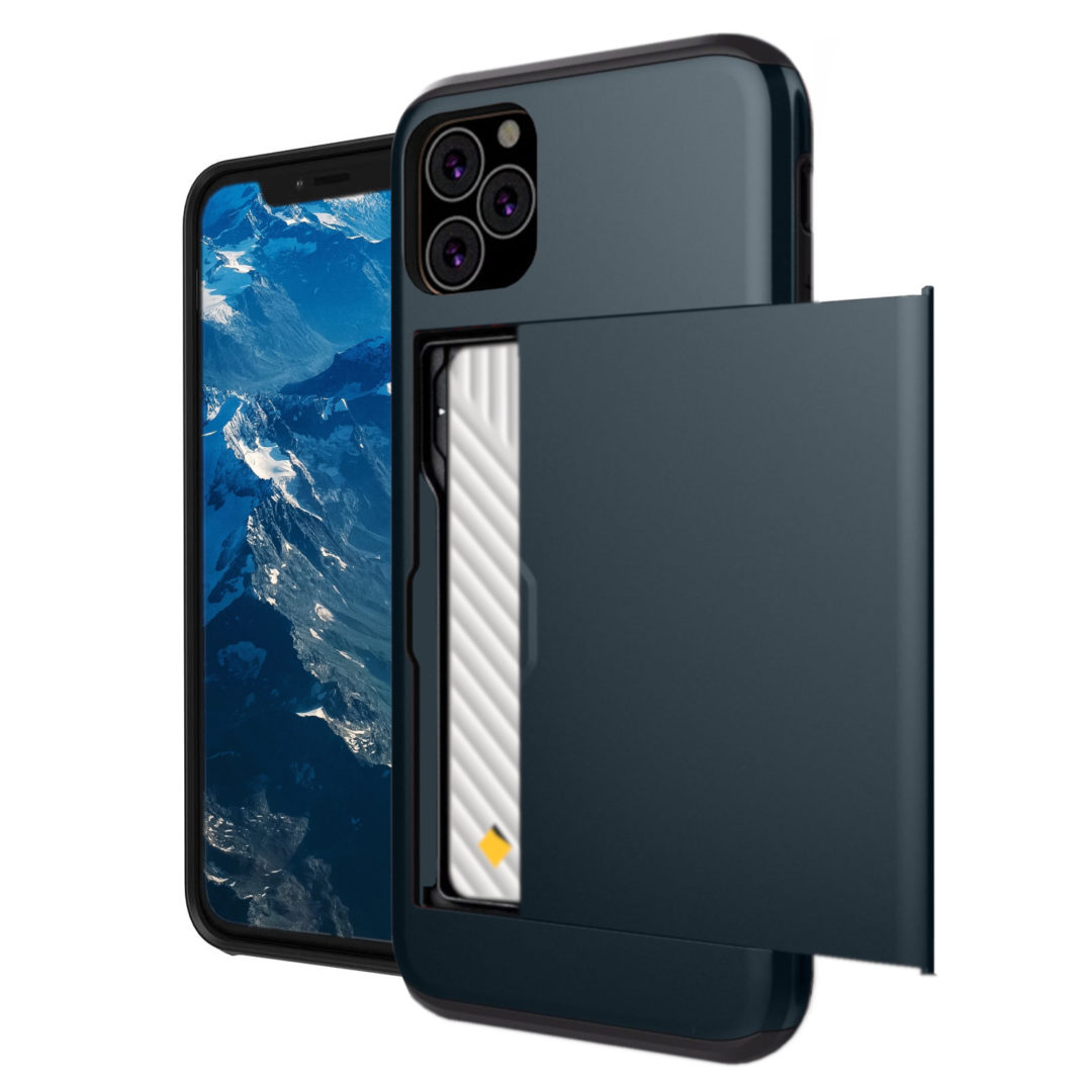 Case Wallet for iPhone 11 Pro Max Dark Blue Colour Face View