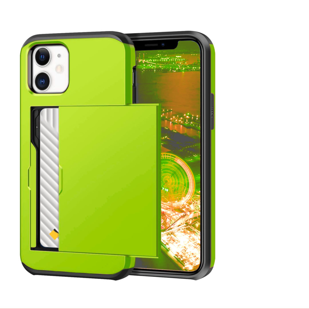 Case Wallet for iPhone 12 Mini Pro Max Green Colour Face View
