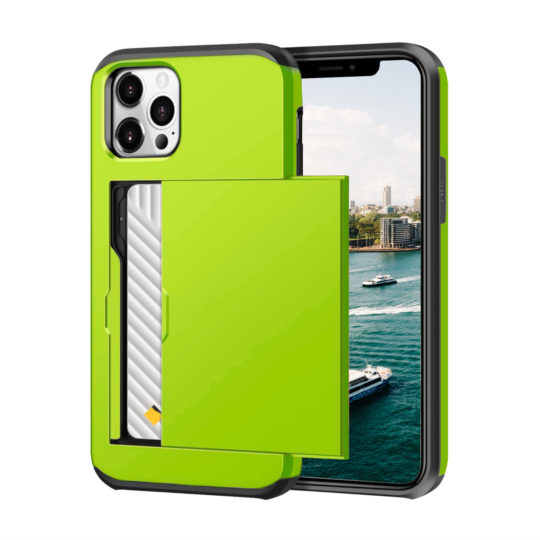 Case Wallet for iPhone 13 Mini Pro Max Green Colour Face View