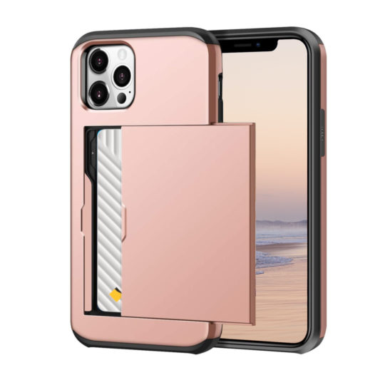 Case Wallet for iPhone 13 Mini Pro Max Rose Gold Colour Face View