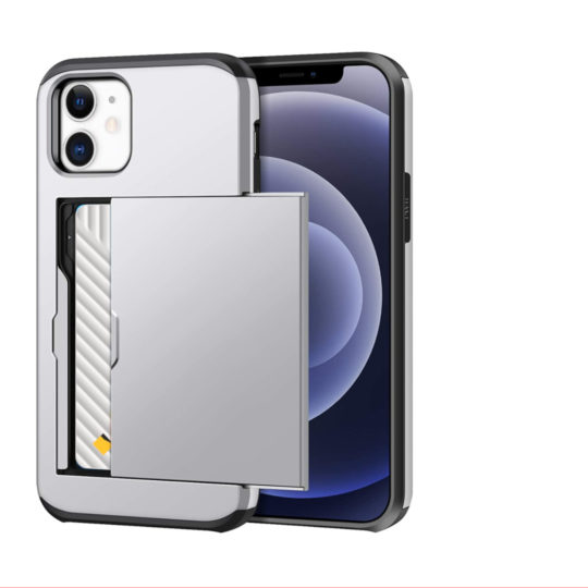 Case Wallet for iPhone 12 Mini Pro Max Silver Colour Face View