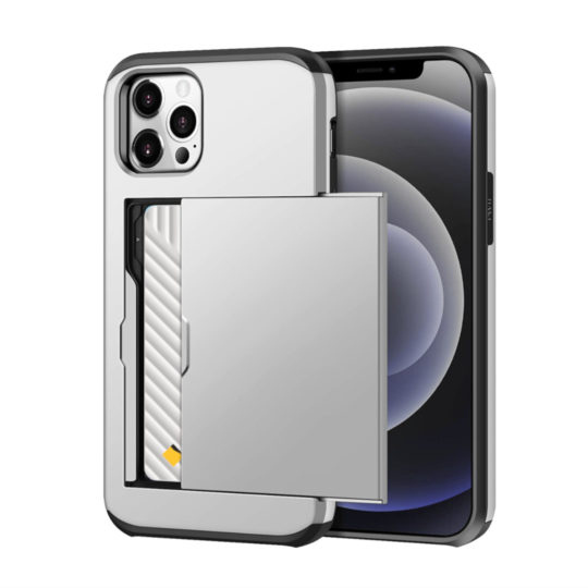 Case Wallet for iPhone 13 Mini Pro Max Silver Colour Face View