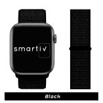 Black Nylon Hook-and-Loop for Apple Watch Band