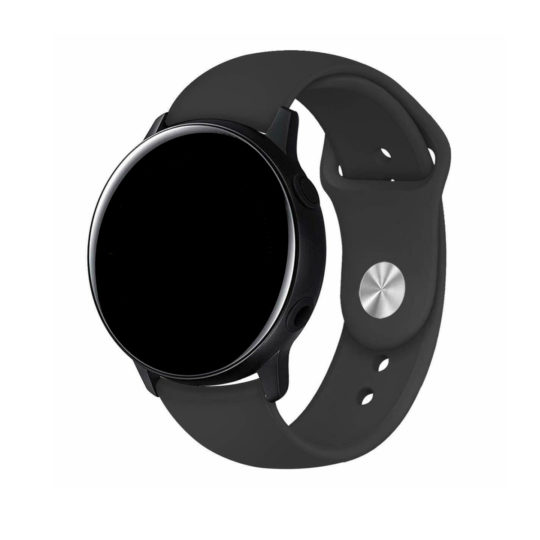 Silicone Pin Samsung Galaxy Watch Strap Black Colour Back View