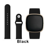 Black Silicone Pin Band for Fitbit VERSA Watch