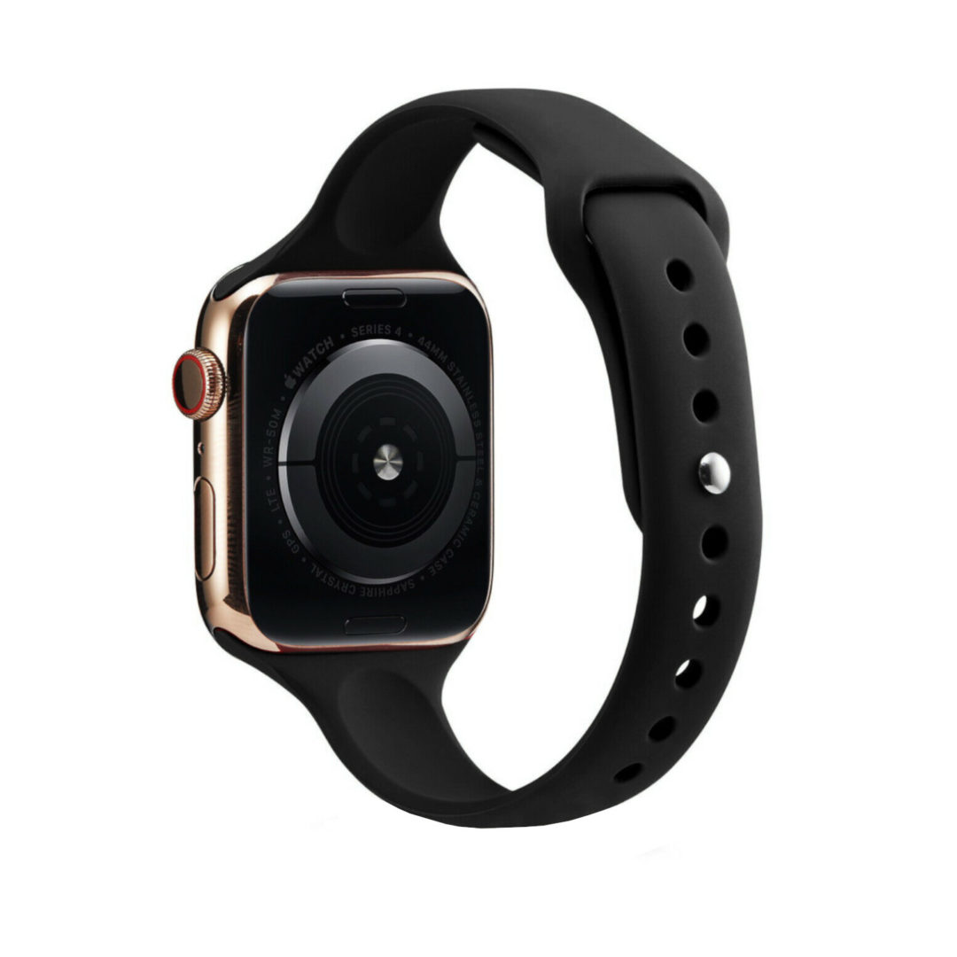 Slim Sport Apple Watch Strap Black Colour Back View