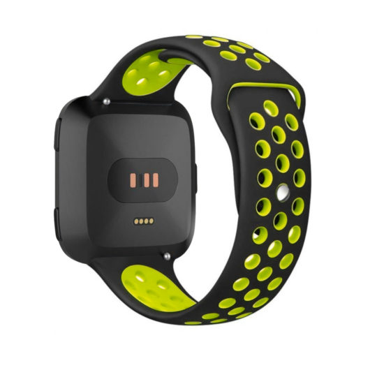 Sport Active Fitbit Watch Strap Black/Yellow Colour Back View