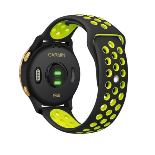 Sport Active Garmin Watch Strap Black/Yellow Colour Back View