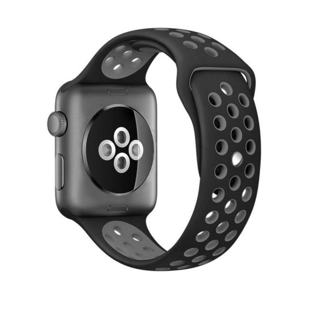 Sport Band Active Apple Watch Black/Grey Colour Back View