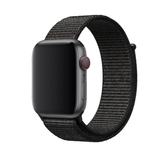 Sport Loop Apple Watch Strap Black Multicolour Colour Back View
