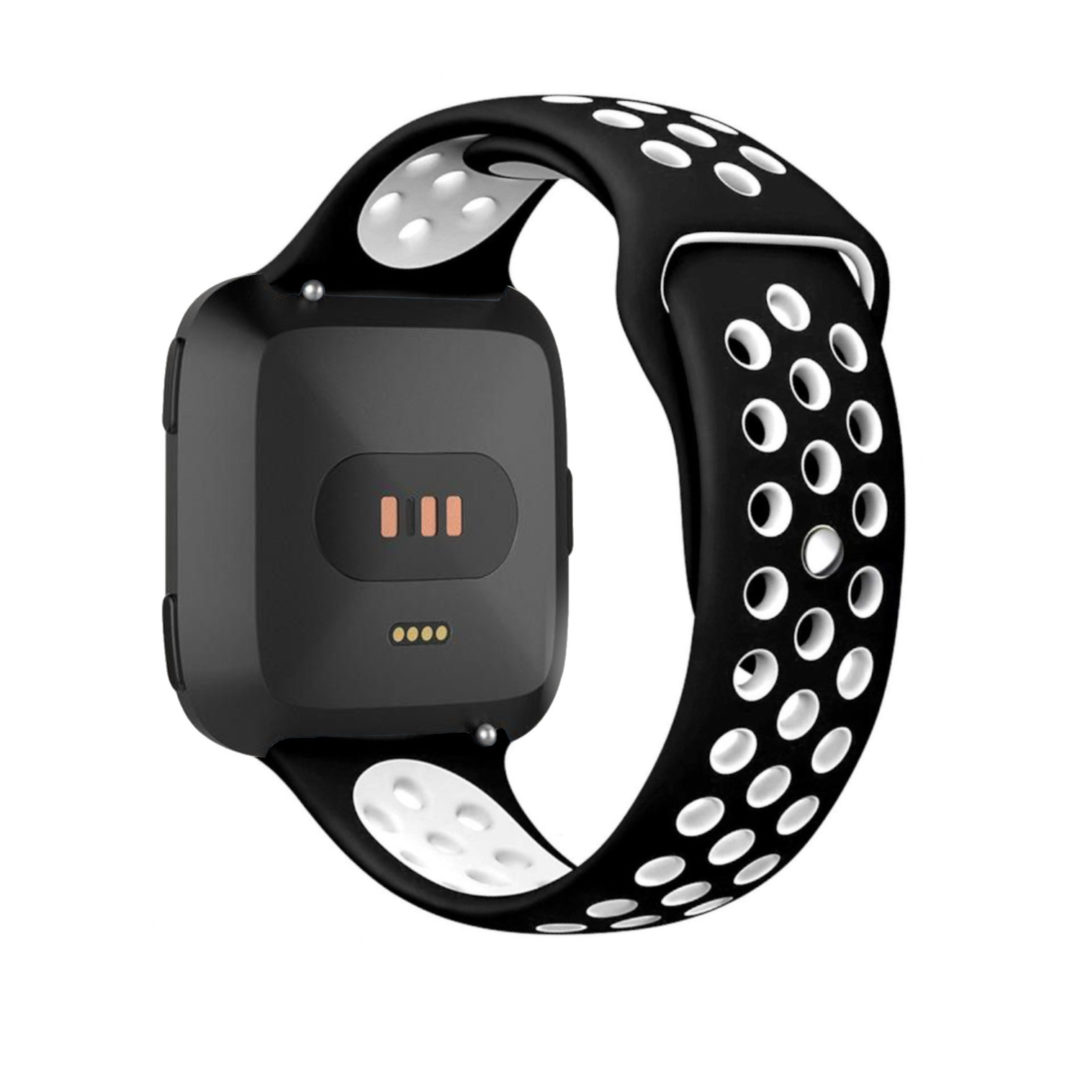 Sport Active Fitbit Watch Strap Black/White Colour Back View