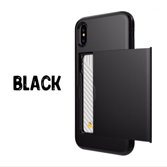 Case Wallet for iPhone X Xs Xs Max XR Black Colour Back View