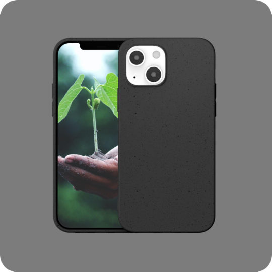 Case Biodegradable for iPhone 13 Mini Pro Max Black Colour Face View