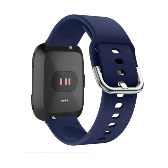 Silicone Fitbit Watch Strap Midnight Blue Colour Back View