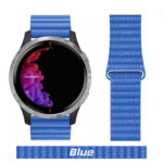 Blue Leather Microfiber Link for Garmin Watch