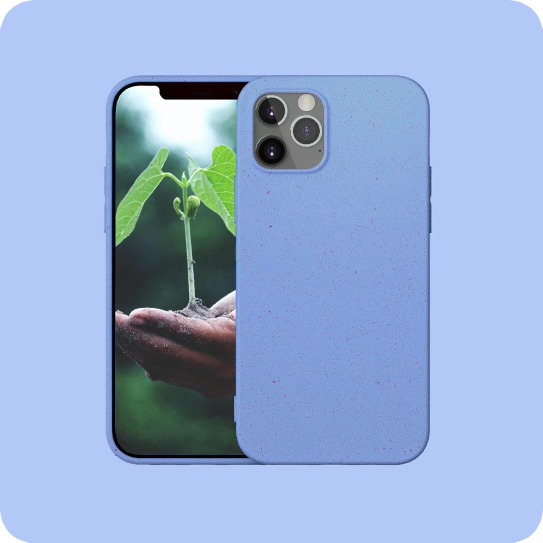 Case Biodegradable for iPhone 12 Mini Pro Max Blue Colour Face View
