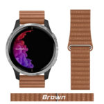 Brown Leather Microfiber Link for Garmin Watch