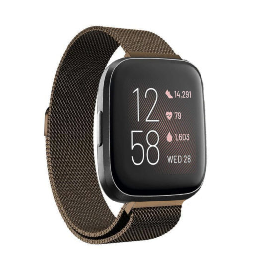 Milanese Loop Fitbit Watch Strap Brown Colour Back View