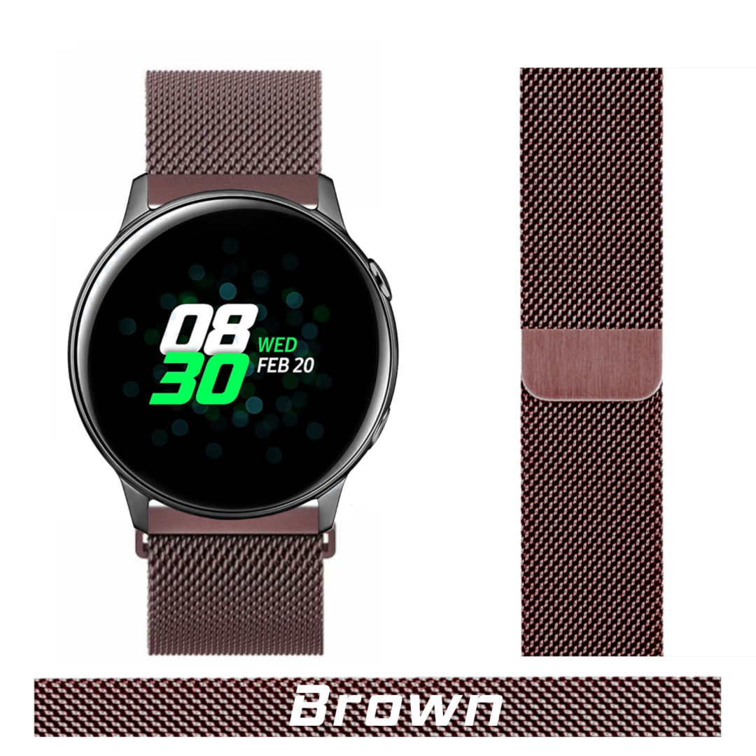Milanese Loop Samsung Galaxy Watch Strap Brown Colour Face View