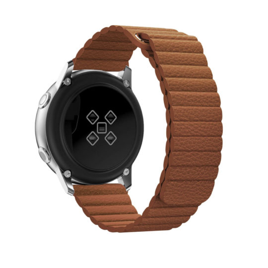 Leather Link Samsung Galaxy Watch Strap Brown Colour Back View