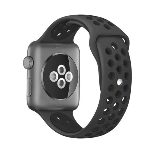 Sport Band Active Apple Watch Dark Grey/Black Colour Back View