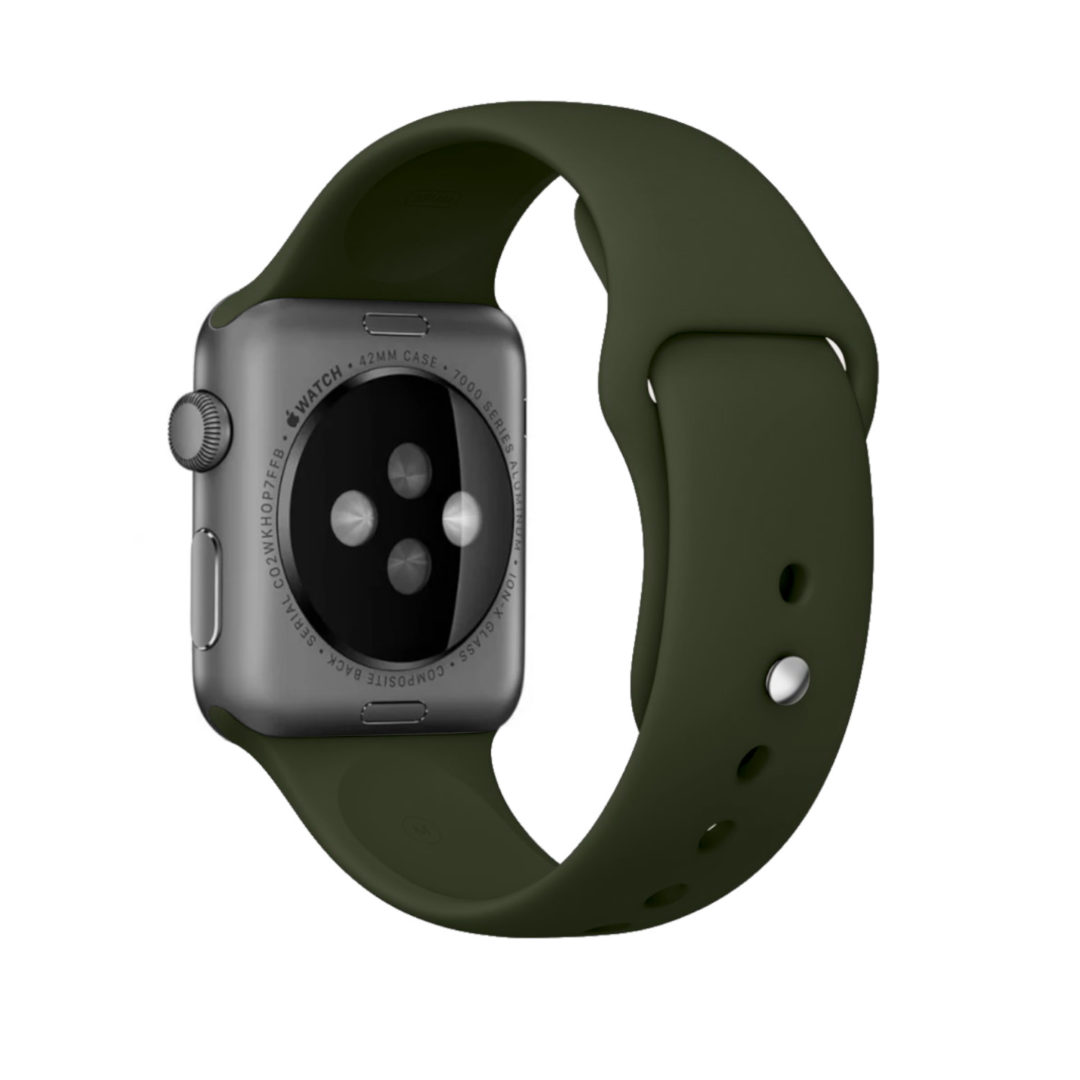 Sport Band Apple Watch Dark Olive Colour Back View
