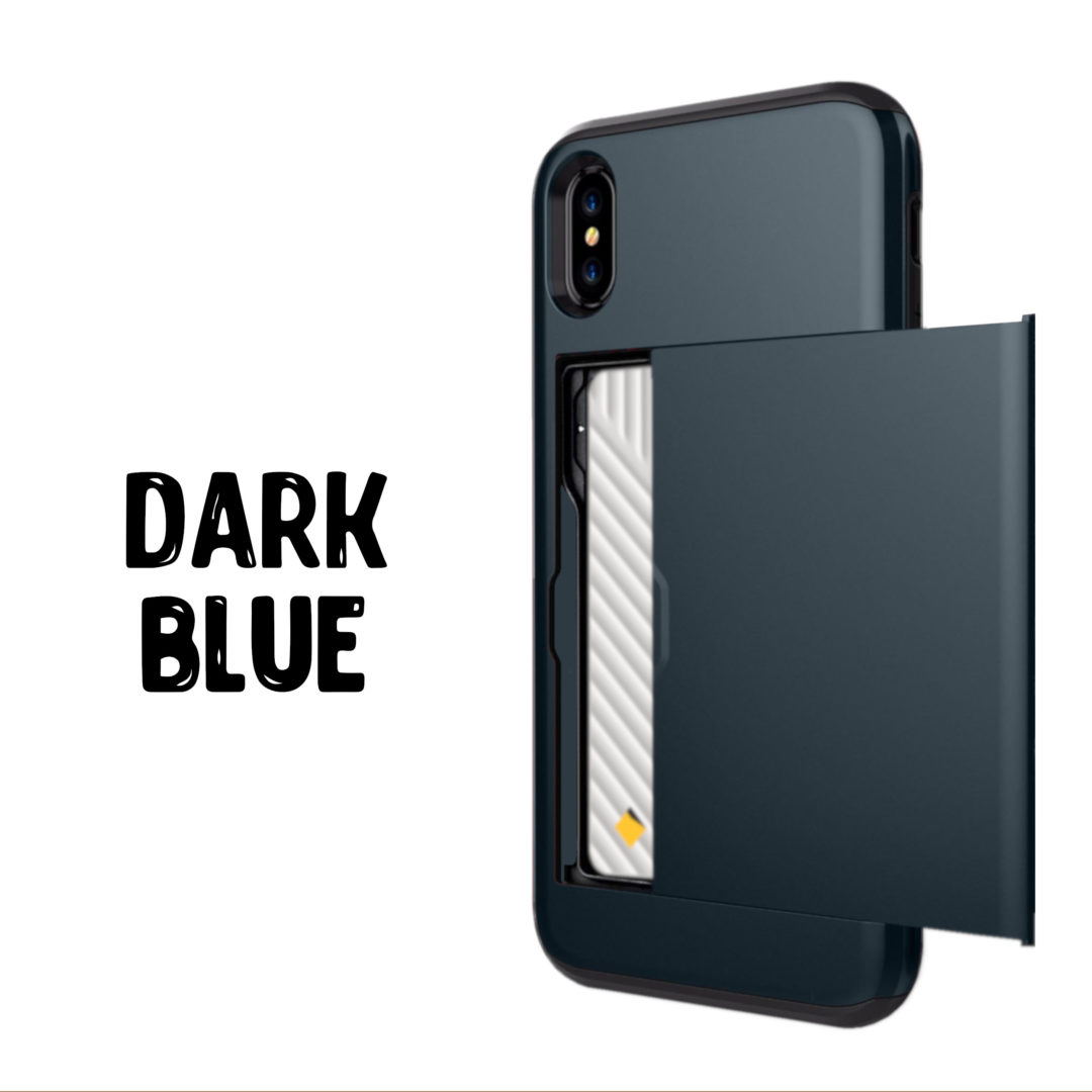 Case Wallet for iPhone X Xs Xs Max XR Dark Blue Colour Back View