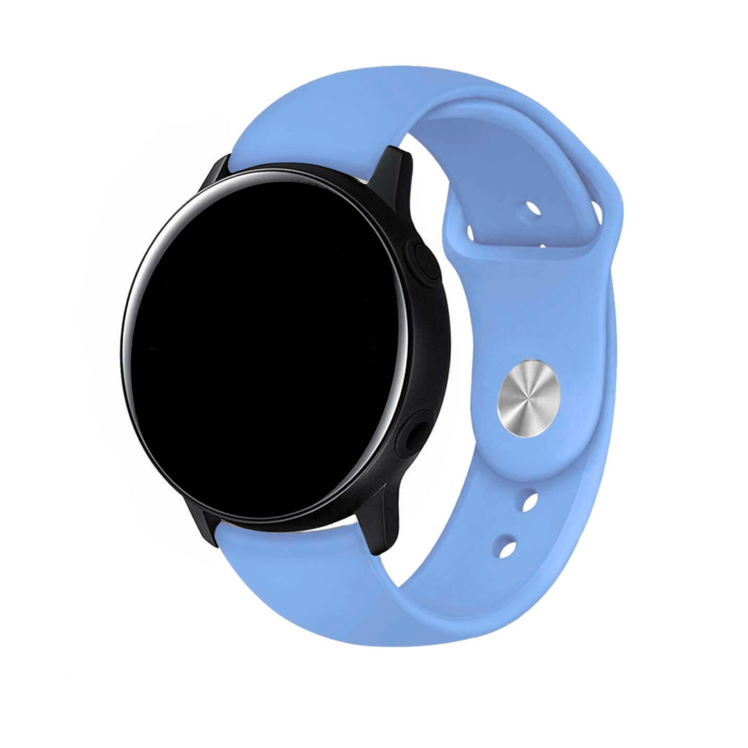 Silicone Pin Samsung Galaxy Watch Strap Denim Blue Colour Back View
