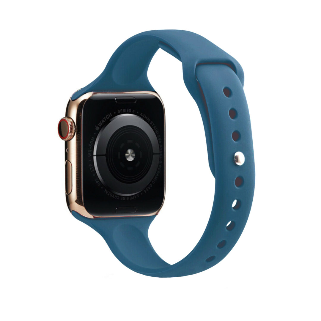 Slim Sport Apple Watch Strap Denim Blue Colour Back View