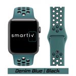 Denim Blue/Black Sports Silicone Band for Apple Watch