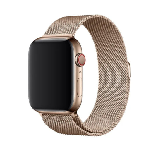 Milanese Loop Apple Watch Band Gold Colour Back View