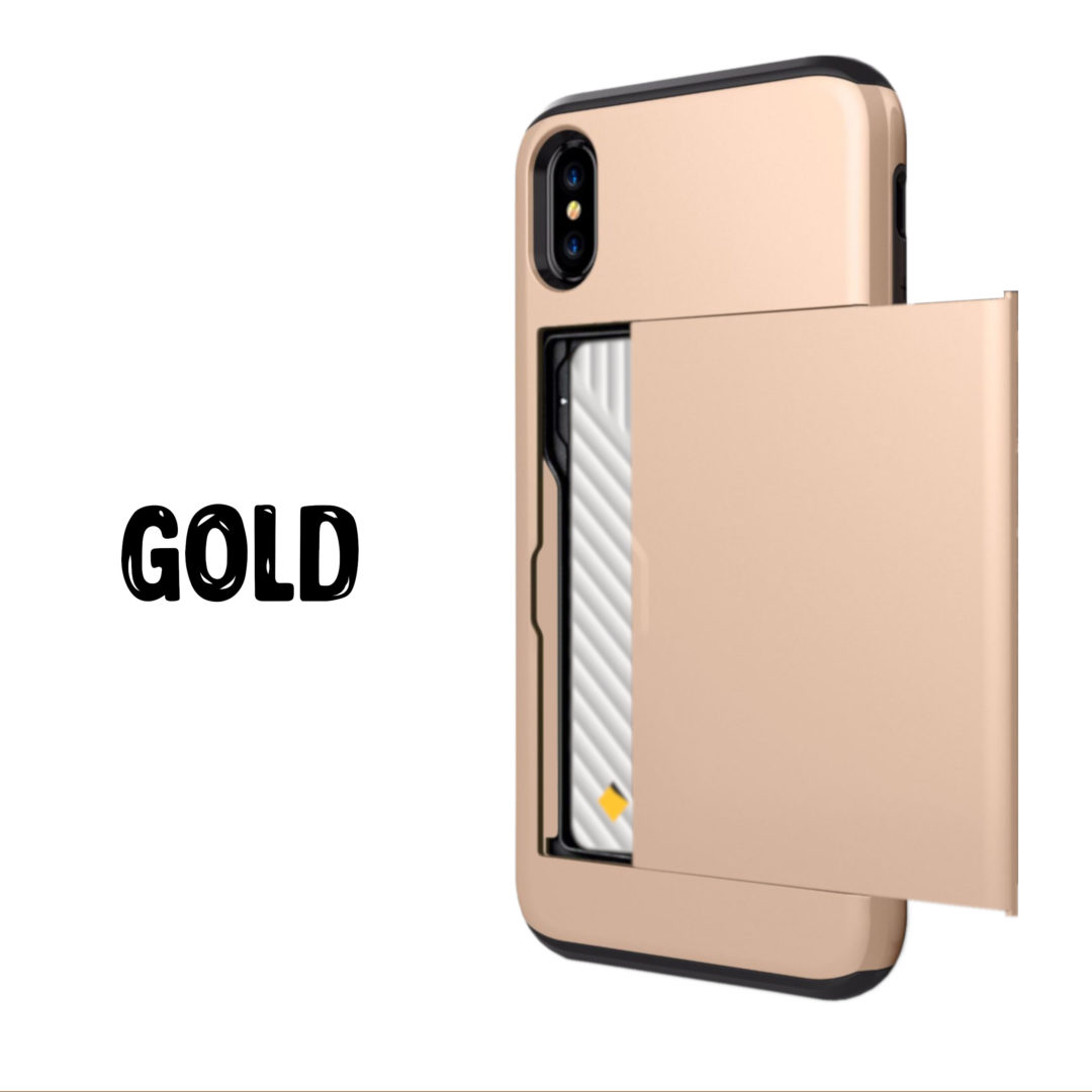 Case Wallet for iPhone X Xs Xs Max XR Gold Colour Back View