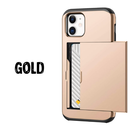 Case Wallet for iPhone 12 Mini Pro Max Gold Colour Back View