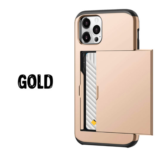 Case Wallet for iPhone 13 Mini Pro Max Gold Colour Back View