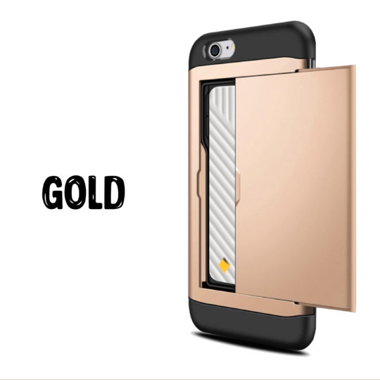 Case Wallet for iPhone 7 Plus Gold Colour Back View