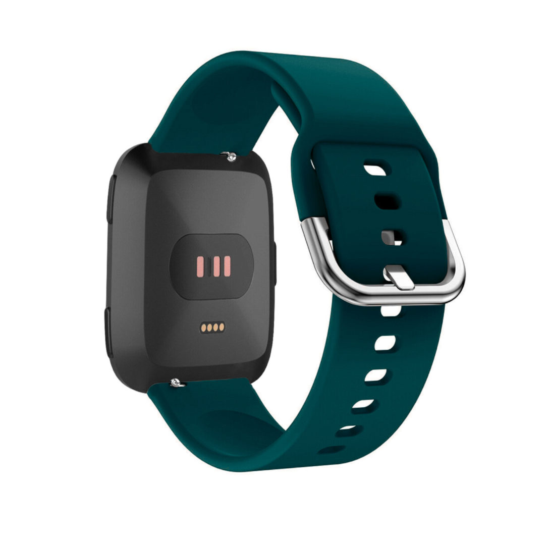 Silicone Fitbit Watch Strap Dark Green Colour Back View