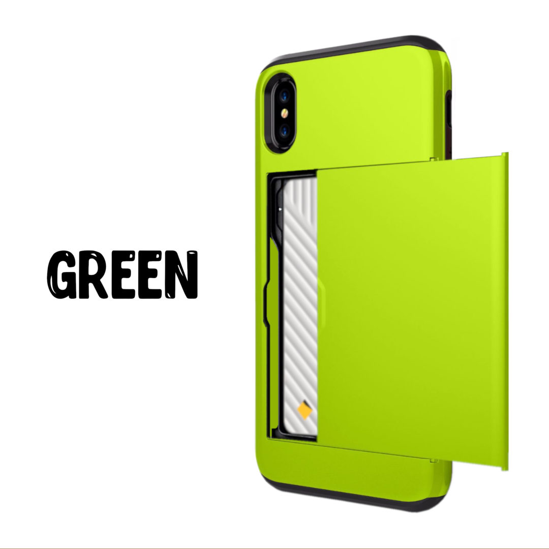 Case Wallet for iPhone X Xs Xs Max XR Green Colour Back View