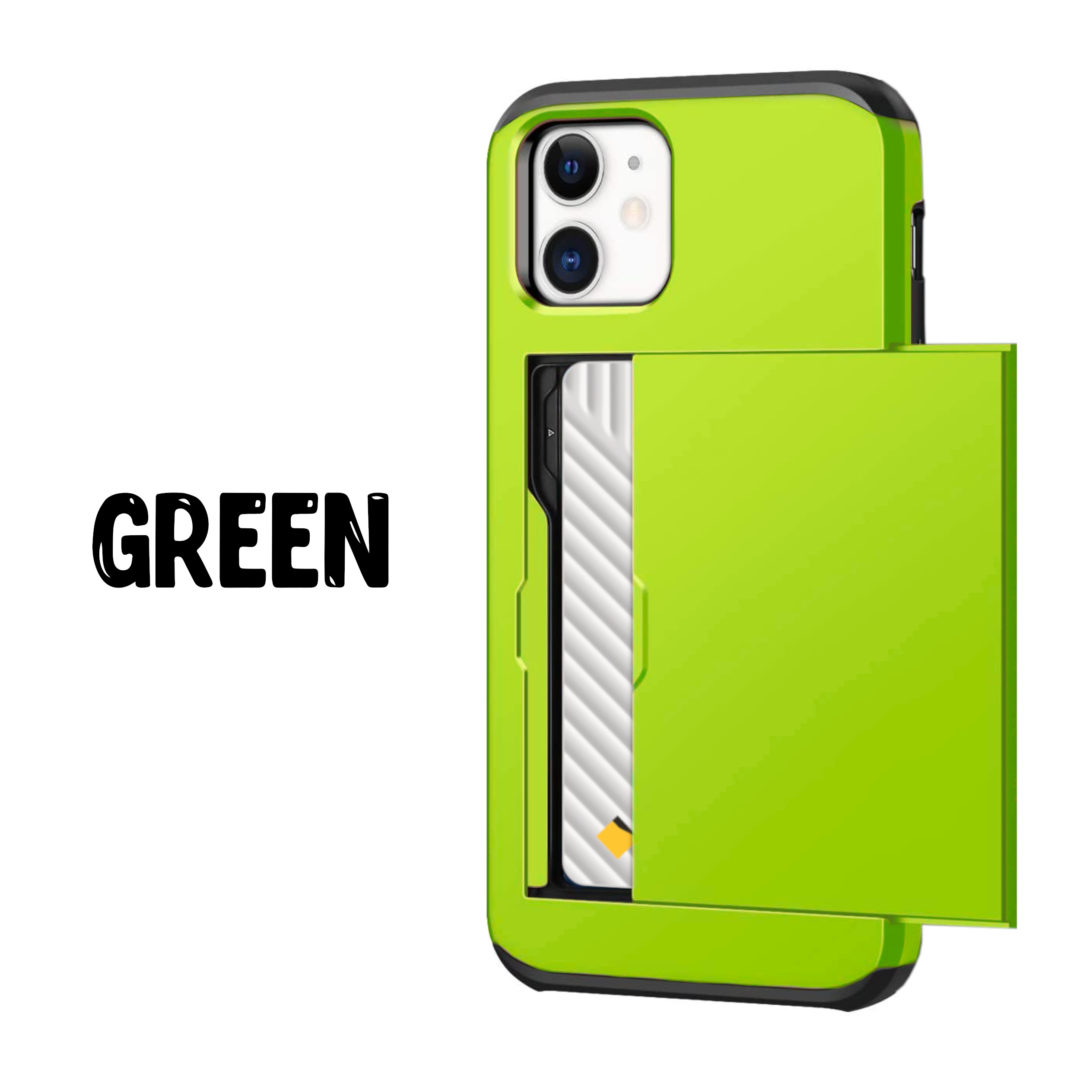 Case Wallet for iPhone 12 Mini Pro Max Green Colour Back View