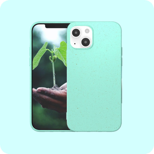 Case Biodegradable for iPhone 13 Mini Pro Max Green Colour Face View