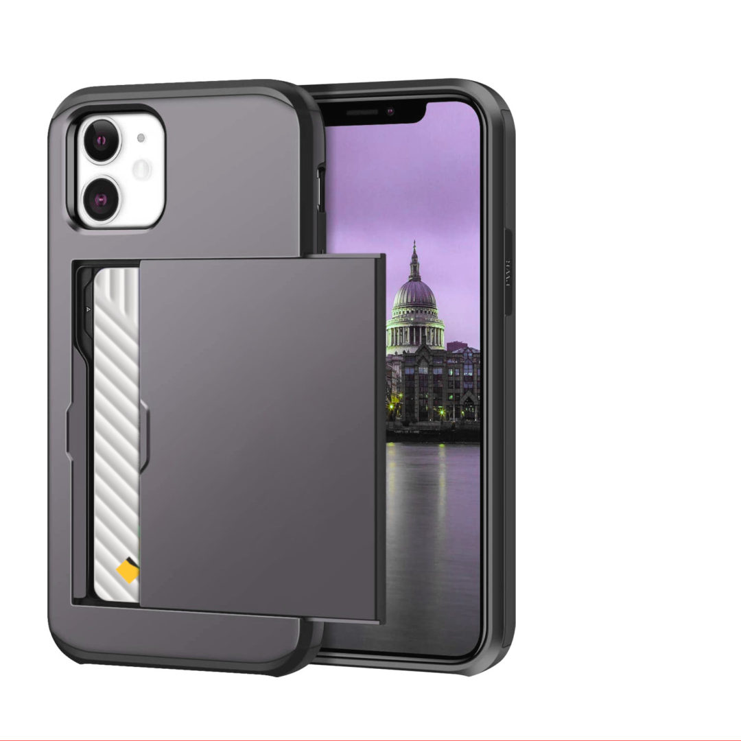 Case Wallet for iPhone 12 Mini Pro Max Grey Colour Face View