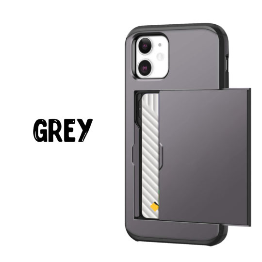 Case Wallet for iPhone 12 Mini Pro Max Grey Colour Back View
