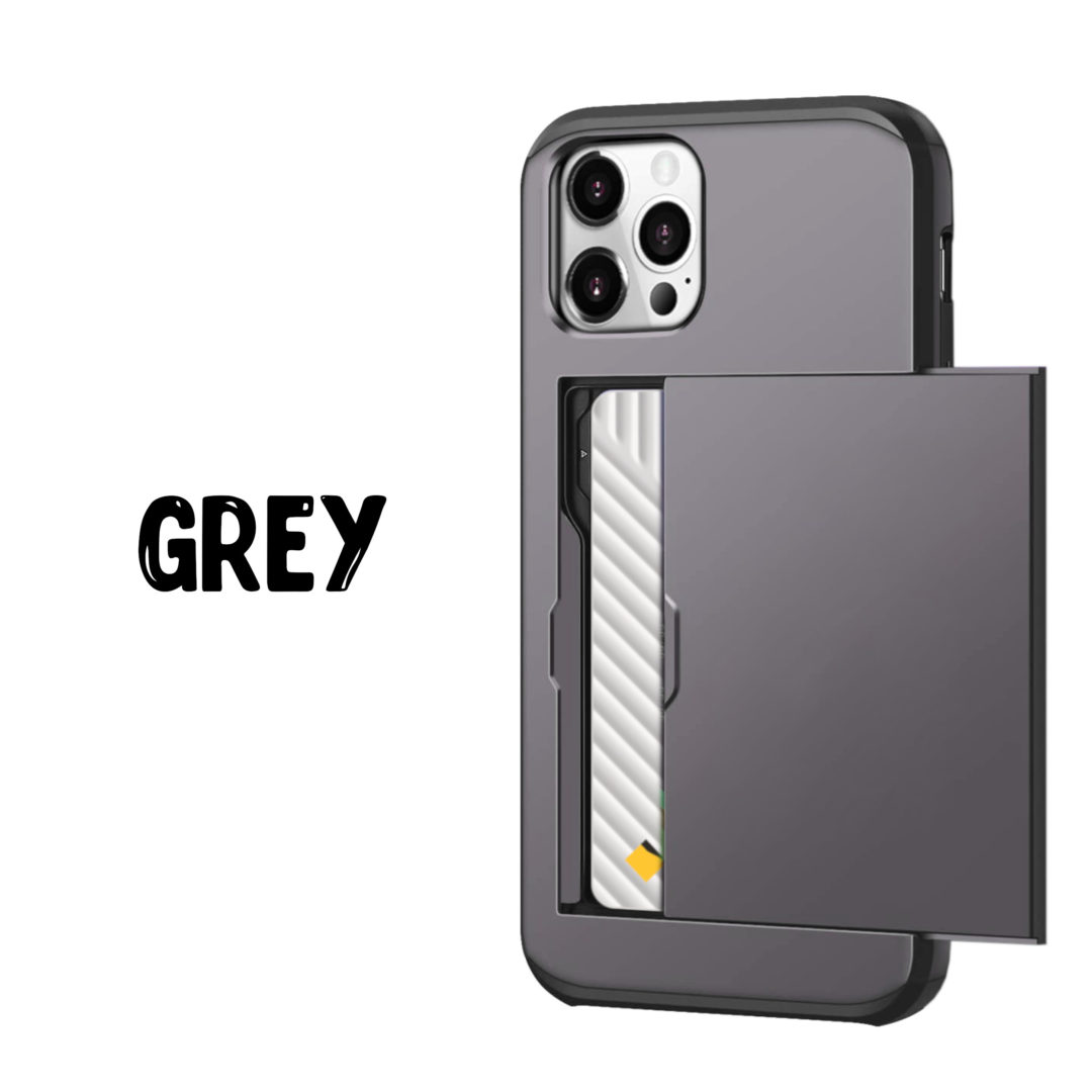 Case Wallet for iPhone 13 Mini Pro Max Grey Colour Back View