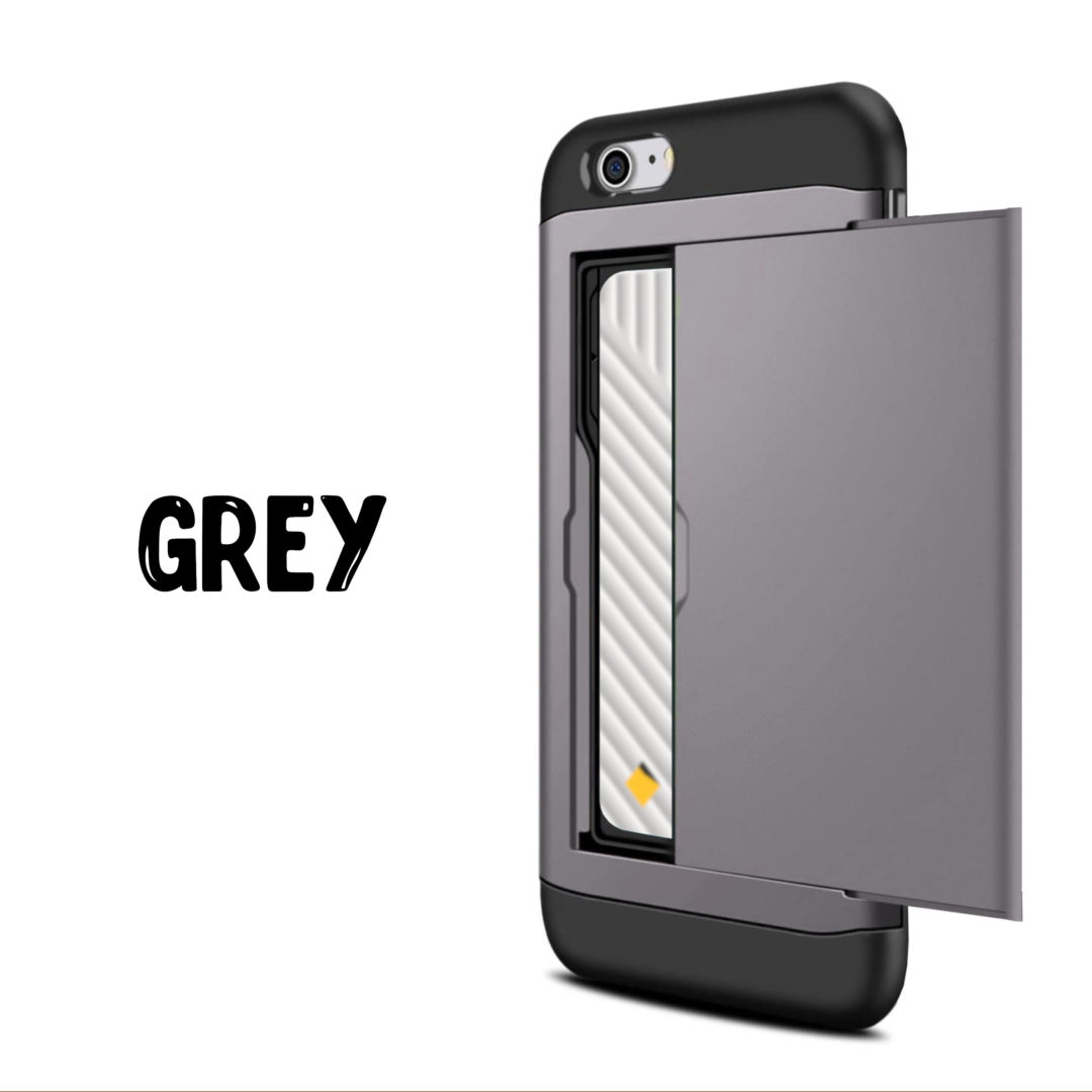 Case Wallet for iPhone 7 Plus Grey Colour Back View