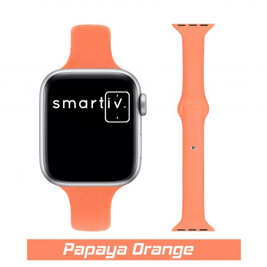 Slim Sport Apple Watch Strap Papaya Orange Colour Face View