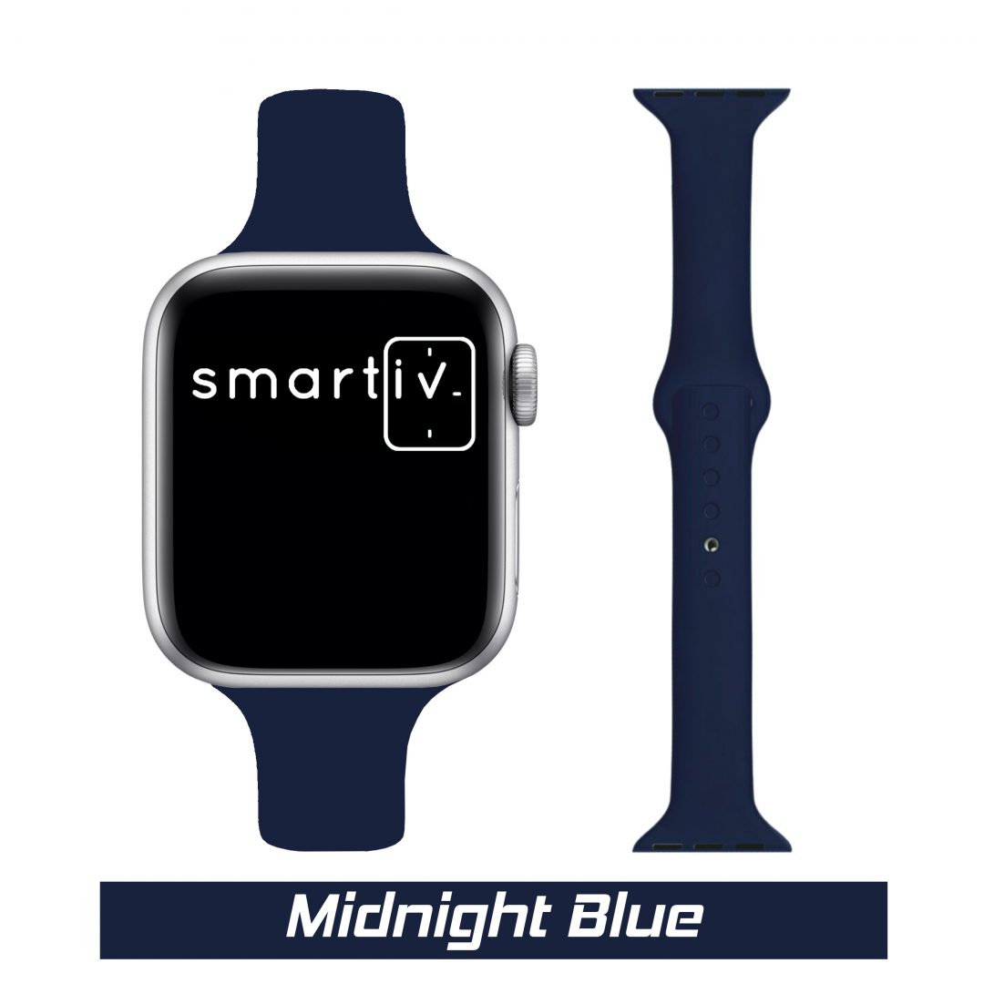 Slim Sport Apple Watch Strap Midnight Blue Colour Face View