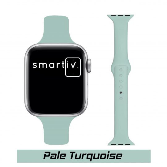 Slim Sport Apple Watch Strap Pale Turquoise Colour Face View